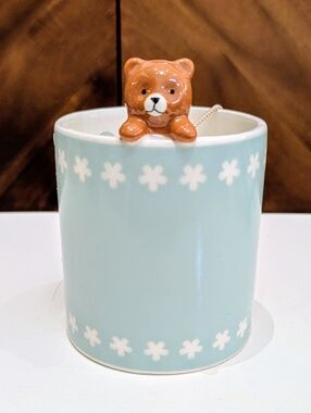 3D Teddy Bear Light Blue Daisy Citrus Candle I'm